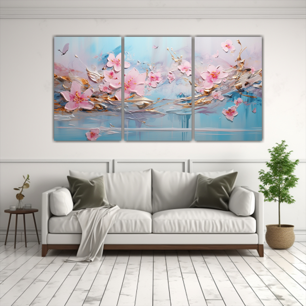 pintura-de-pared-estilo-galer-a-en-rosa-y-dorado-1