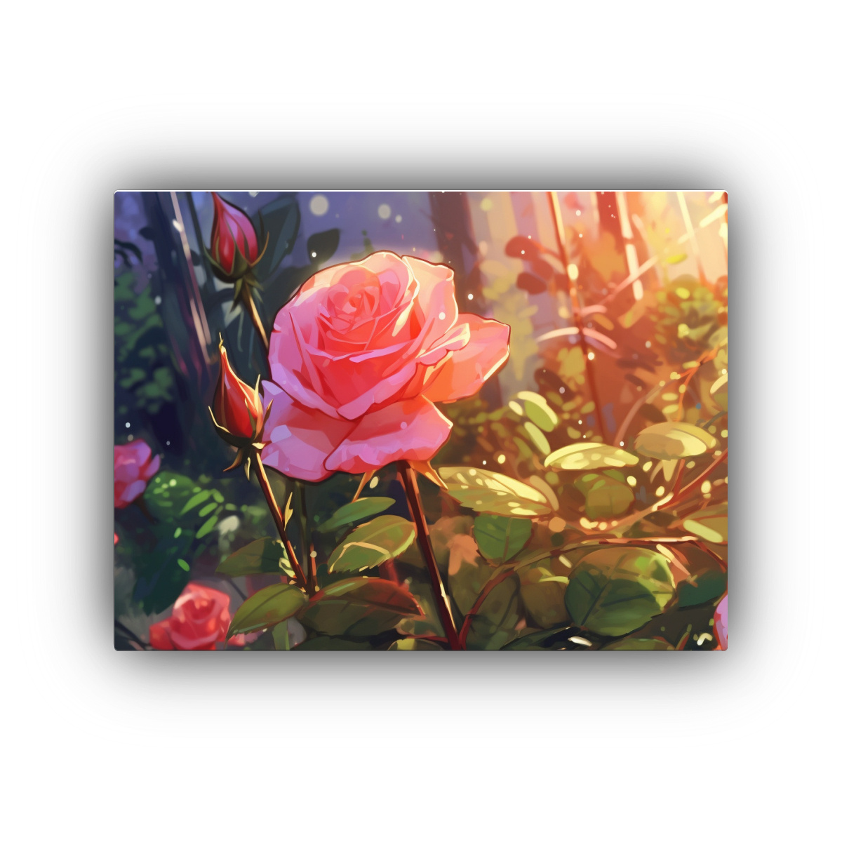 pintura-de-pared-rosa-hermosa-en-un-jard-n