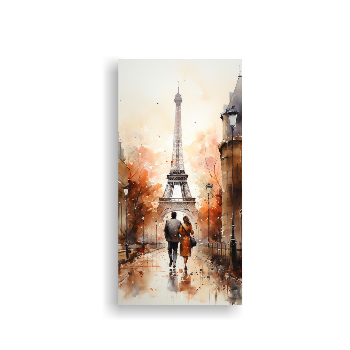 pintura-de-pareja-joven-caminando-frente-a-la-torre-eiffel