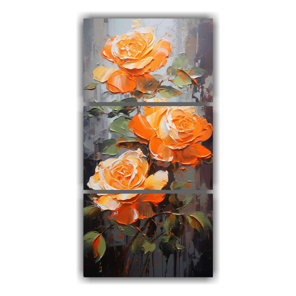 pintura-de-rosas-naranjas-en-lienzo-estilo-tres-artes-de-pared