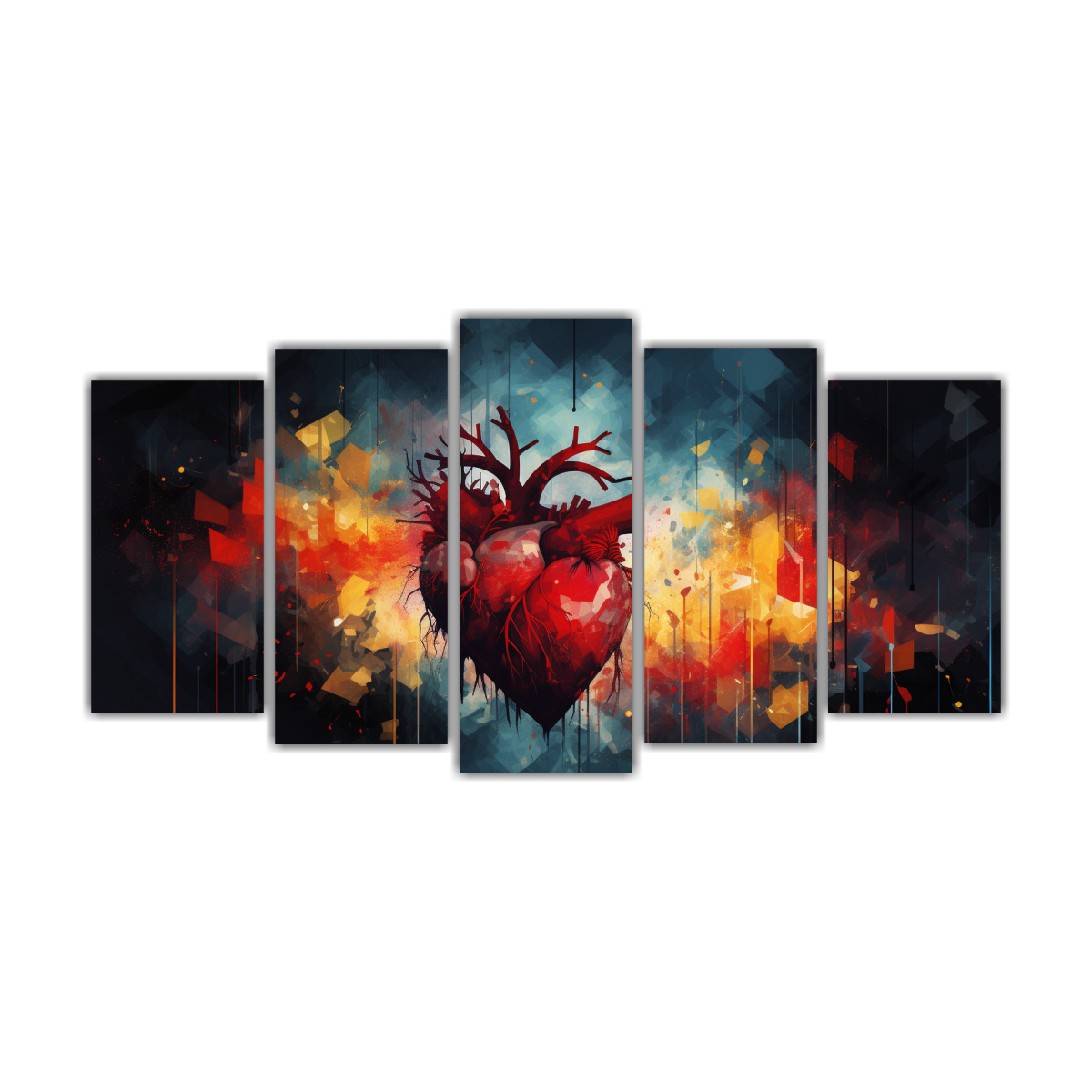 pintura-decorativa-abstracta-cinco-artes-patron-intenso-representaci-n-callejera-del-ritmo-de-los-corazones