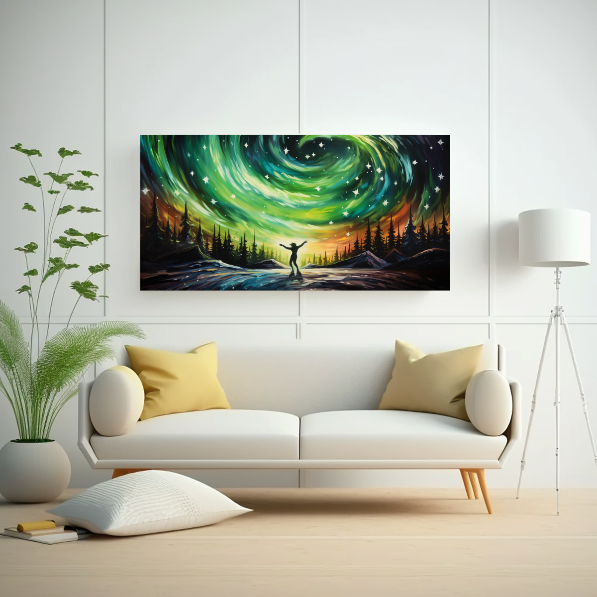 pintura-decorativa-bastidor-dibujo-danza-abstracta-luces-del-norte-1