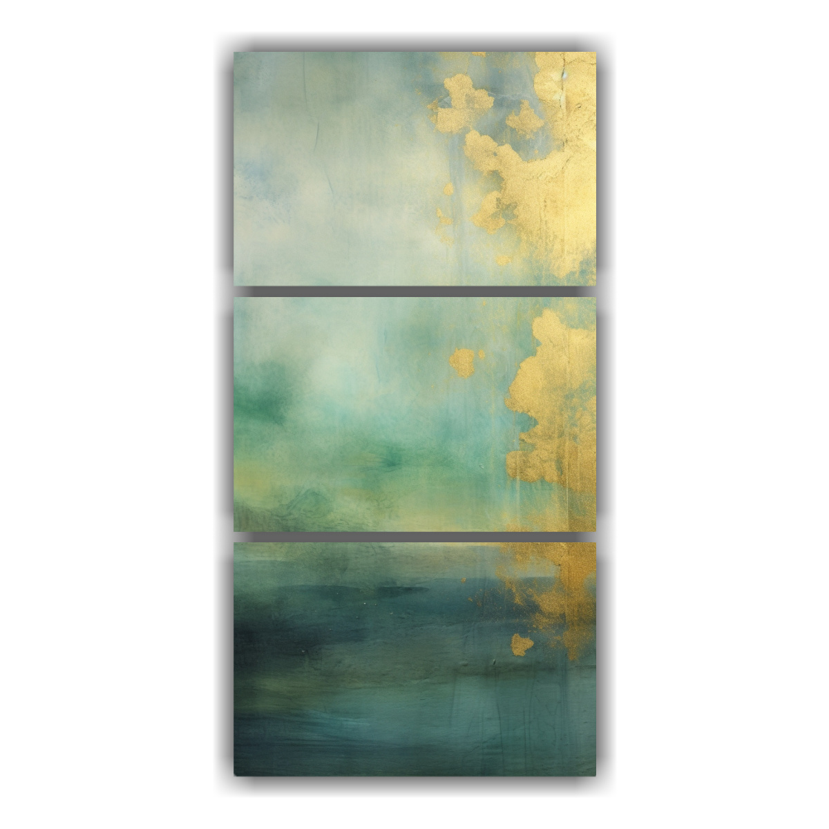 pintura-decorativa-con-acuarela-verde-turquesa-y-dorado-en-lienzo-