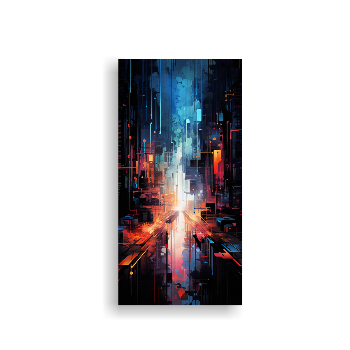 pintura-decorativa-con-esquema-abstracto-de-una-ciudad-futurista-en-lienzo