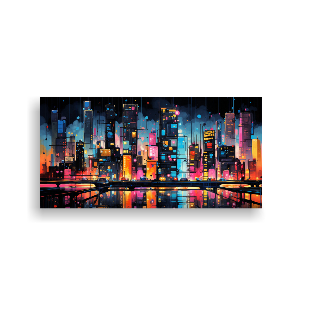 pintura-decorativa-con-impactante-dise-o-abstracto-de-una-ciudad-nocturna-en-vibrantes-colores-
