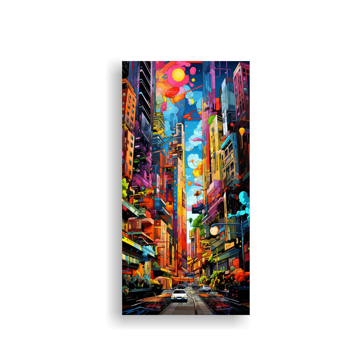 pintura-decorativa-de-lienzo-con-armon-a-crom-tica-de-una-ciudad-en-estilo-pop-art