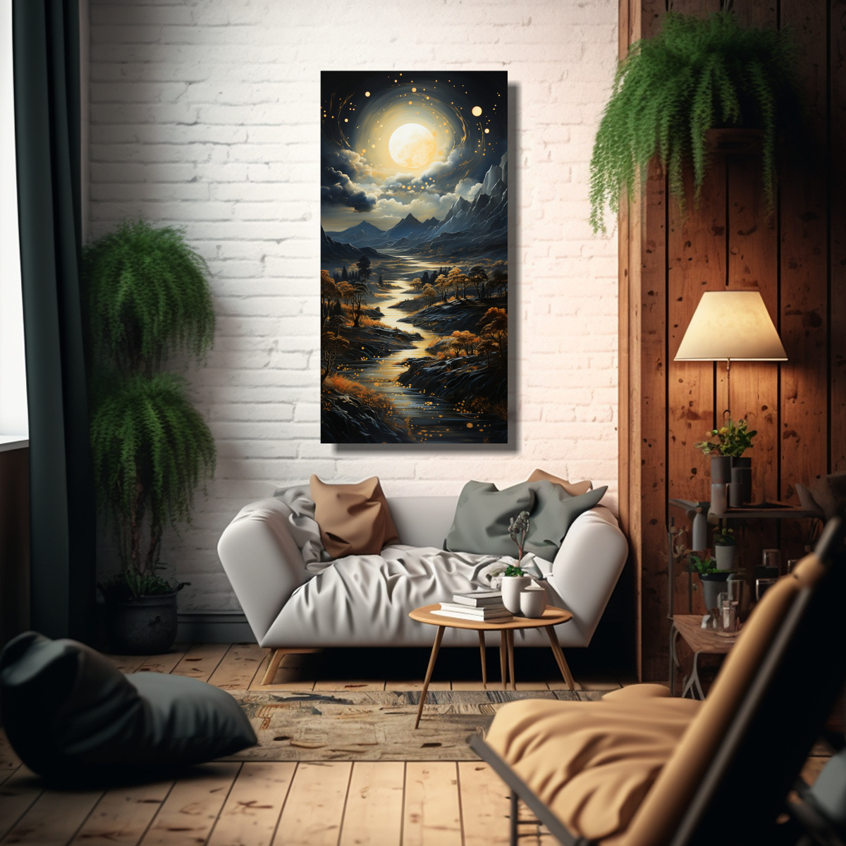 pintura-decorativa-de-monta-a-con-fases-de-la-luna-y-detallados-intrincados-en-oro-1