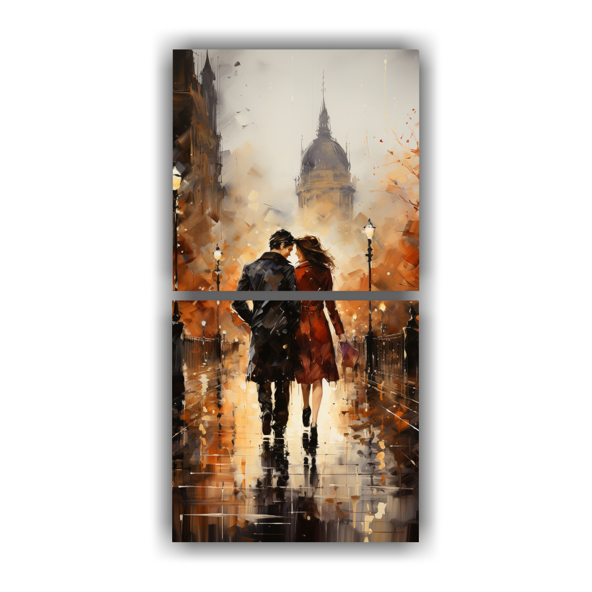 pintura-decorativa-de-pareja-caminando-por-el-puente-de-londres