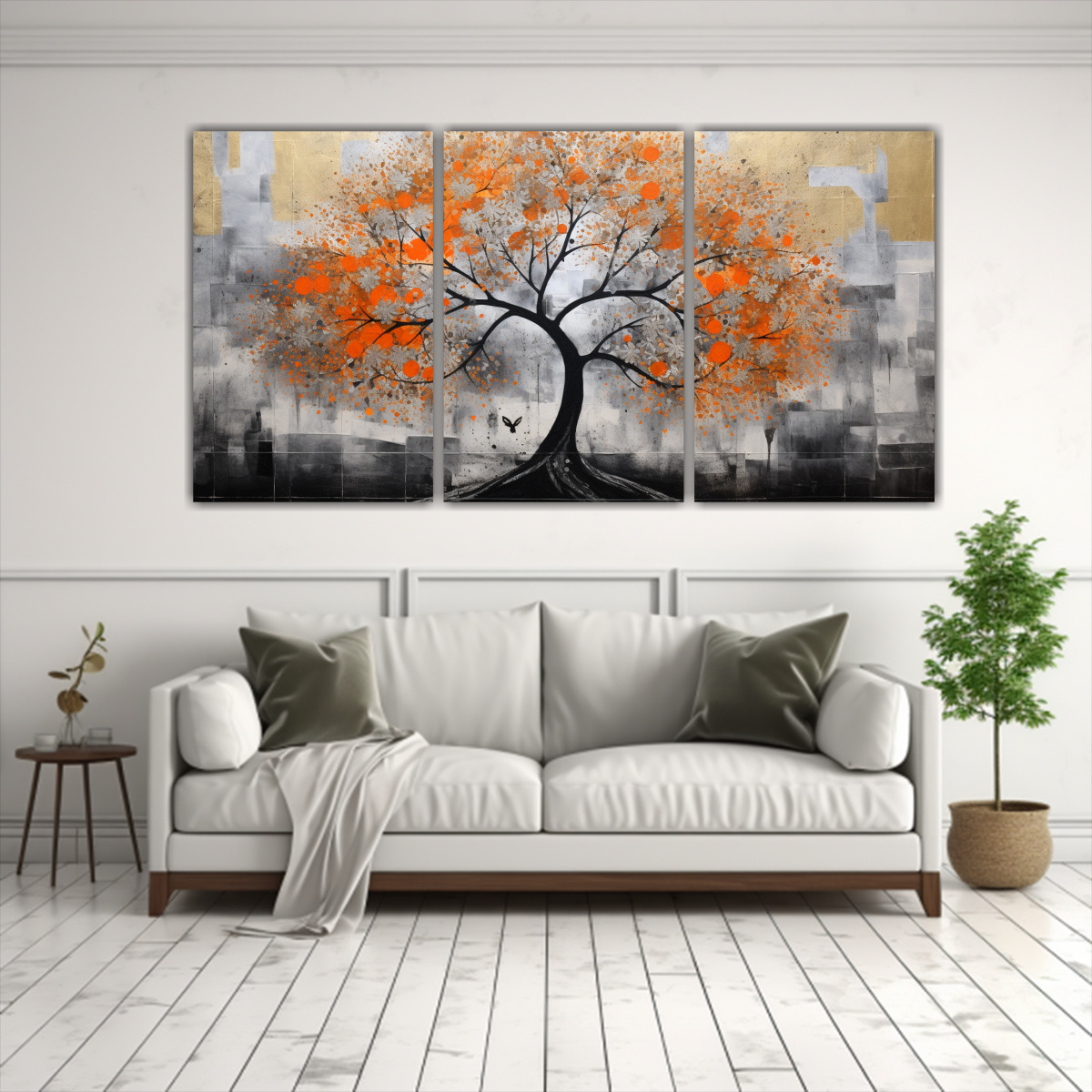 pintura-decorativa-de-rbol-inspirador-en-naranja-y-plata-1-1