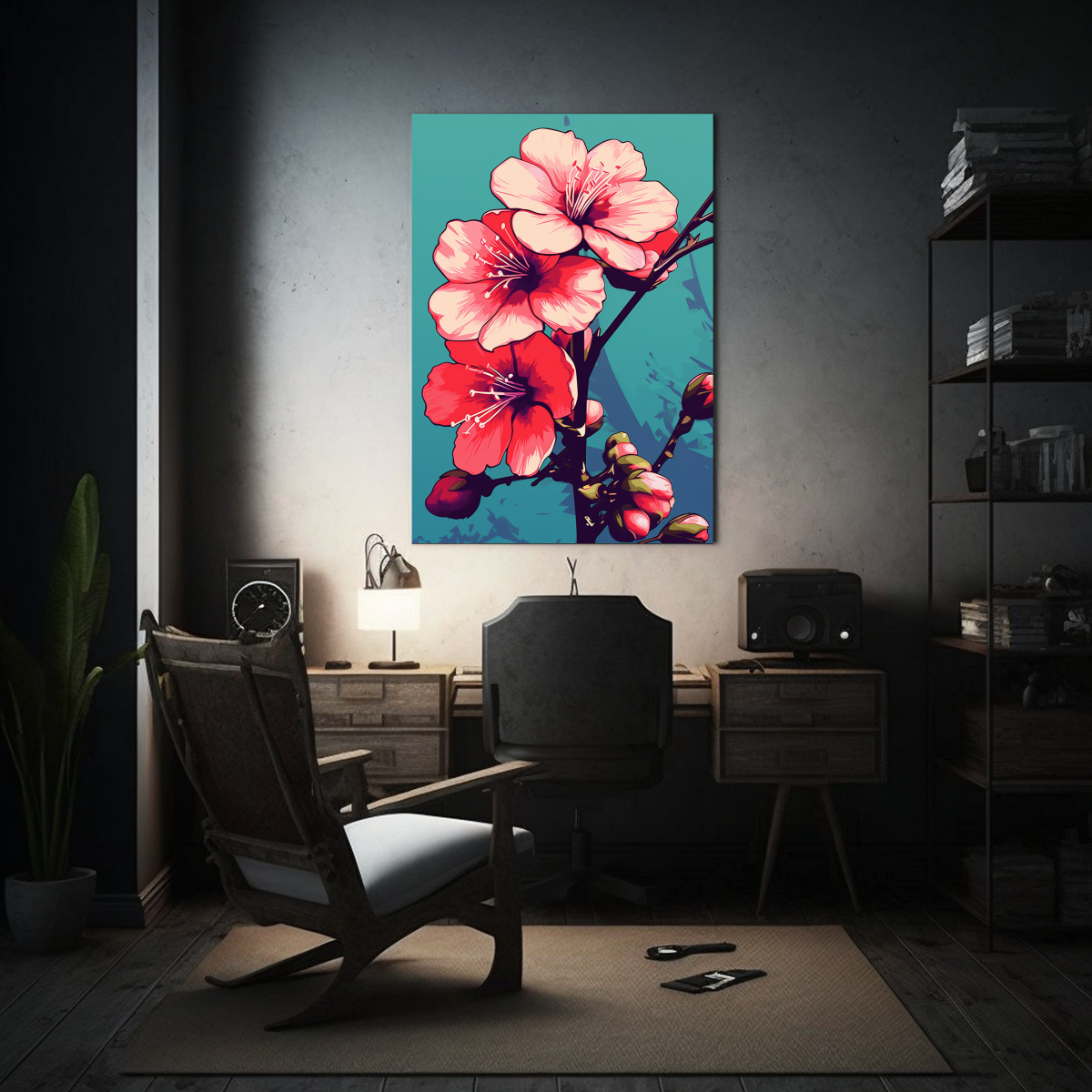 pintura-decorativa-de-rosa-de-sharon-estilo-pop-art-1