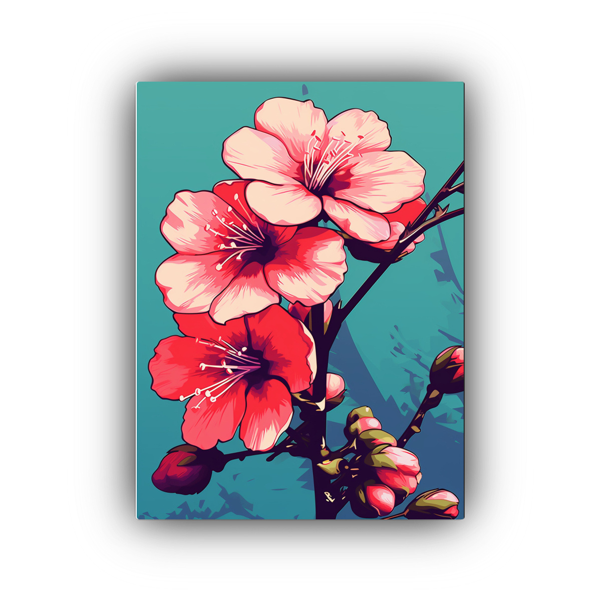 pintura-decorativa-de-rosa-de-sharon-estilo-pop-art