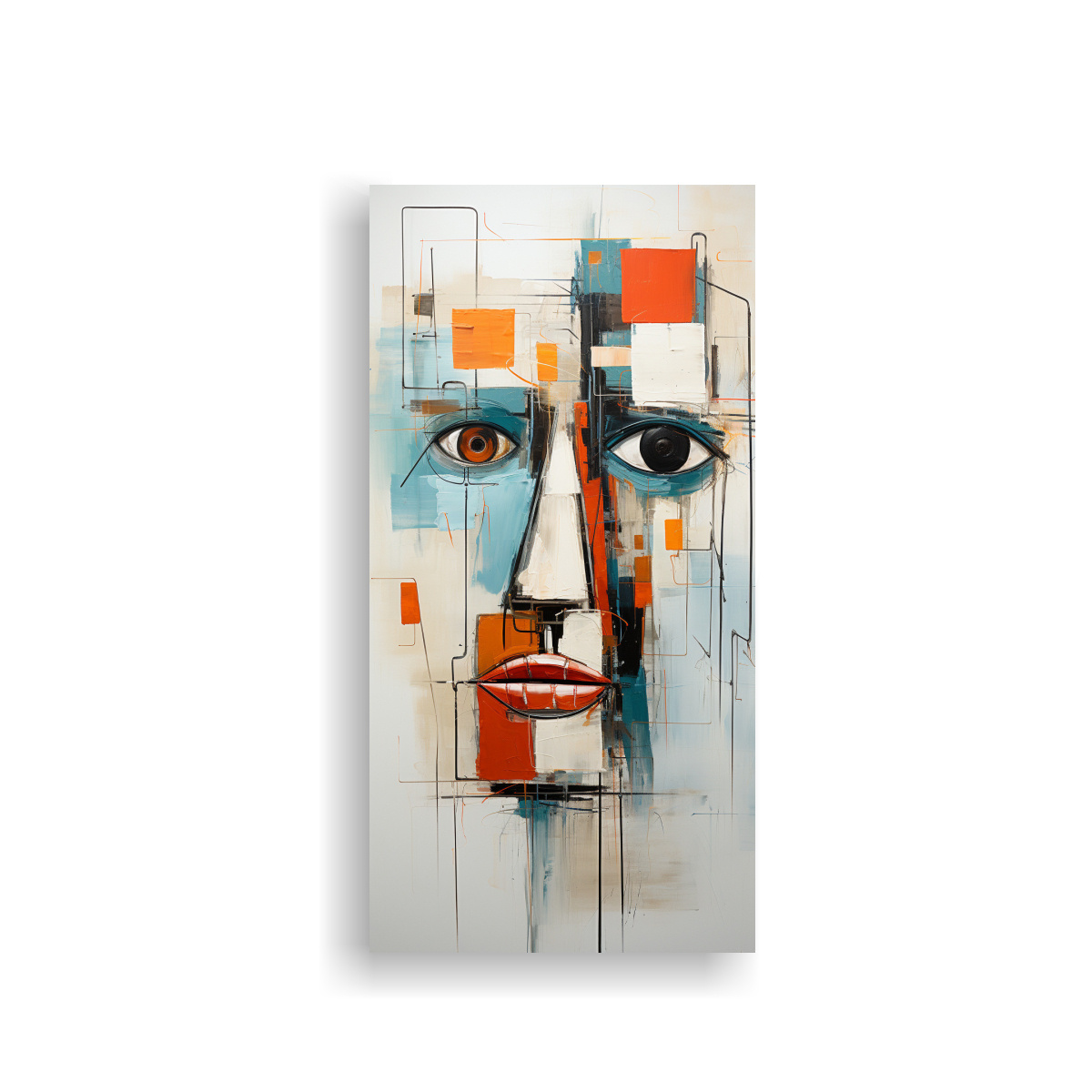 pintura-decorativa-de-rostro-robot-con-lienzo-inspirador-m-gico-de-expresionismo-abstracto-helen-franke-