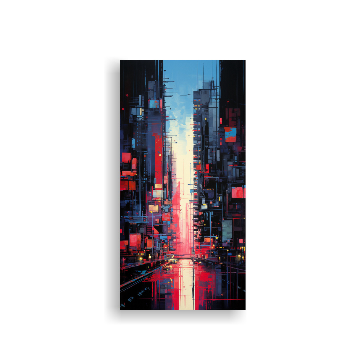 pintura-decorativa-de-una-ciudad-al-atardecer-en-movimento-estilo-abstracto-