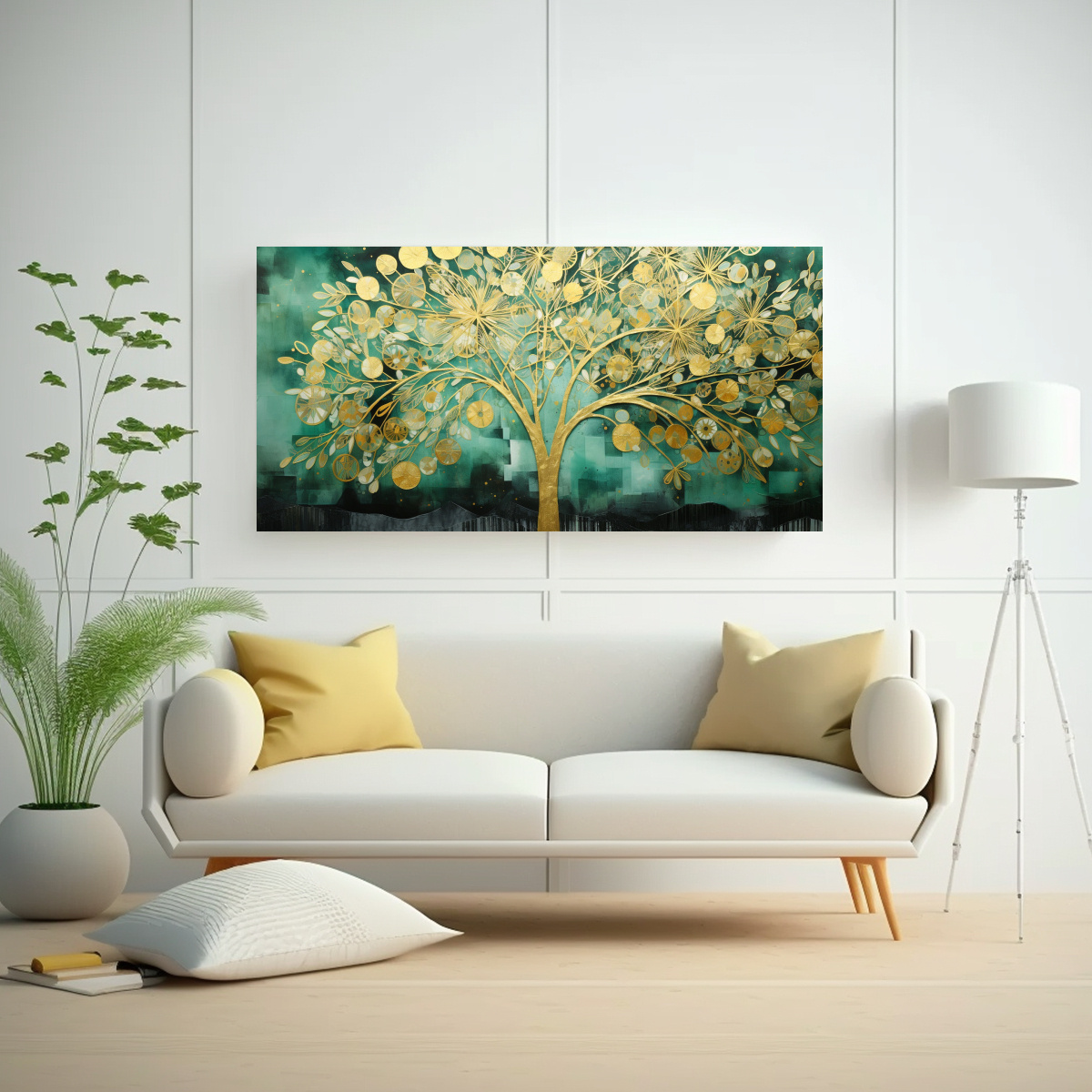 pintura-decorativa-del-rbol-en-verde-y-amarillo-lienzo-nico-1