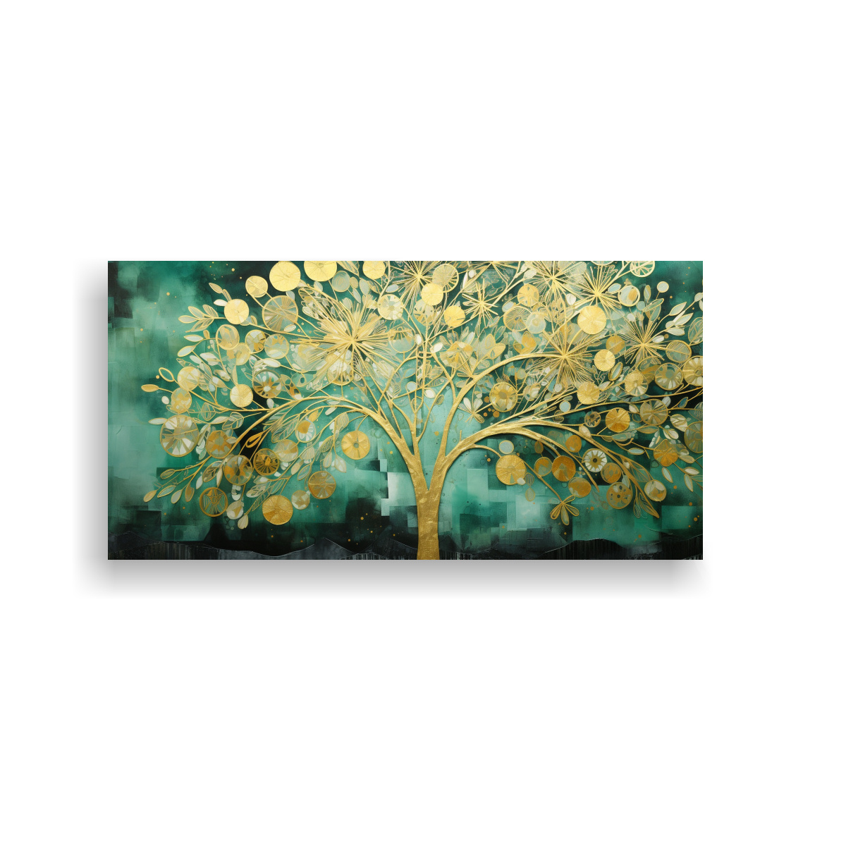 pintura-decorativa-del-rbol-en-verde-y-amarillo-lienzo-nico