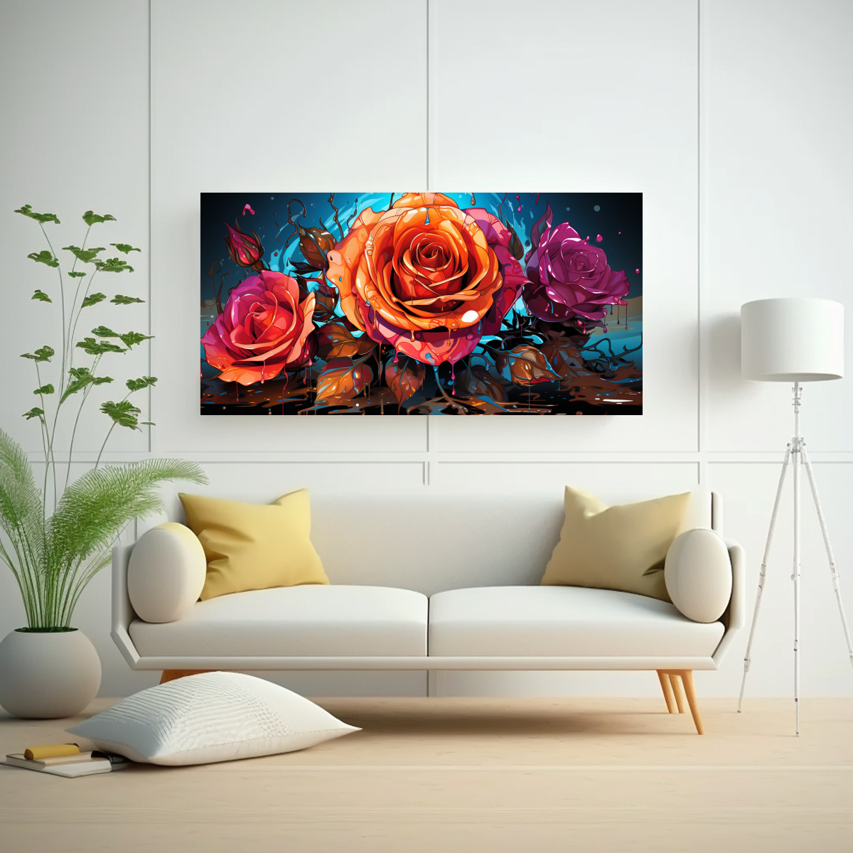 pintura-decorativa-en-bastidor-expresi-n-de-simplicidad-en-neon-con-vibrantes-colores-multicolores-y-goteo-de-pintura-rosa-1