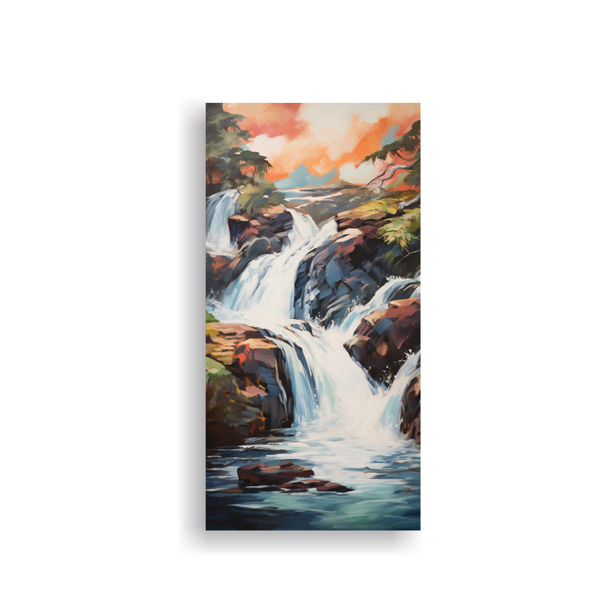 pintura-decorativa-en-lienzo-con-cascada-intensa-en-trazos-abstractos-