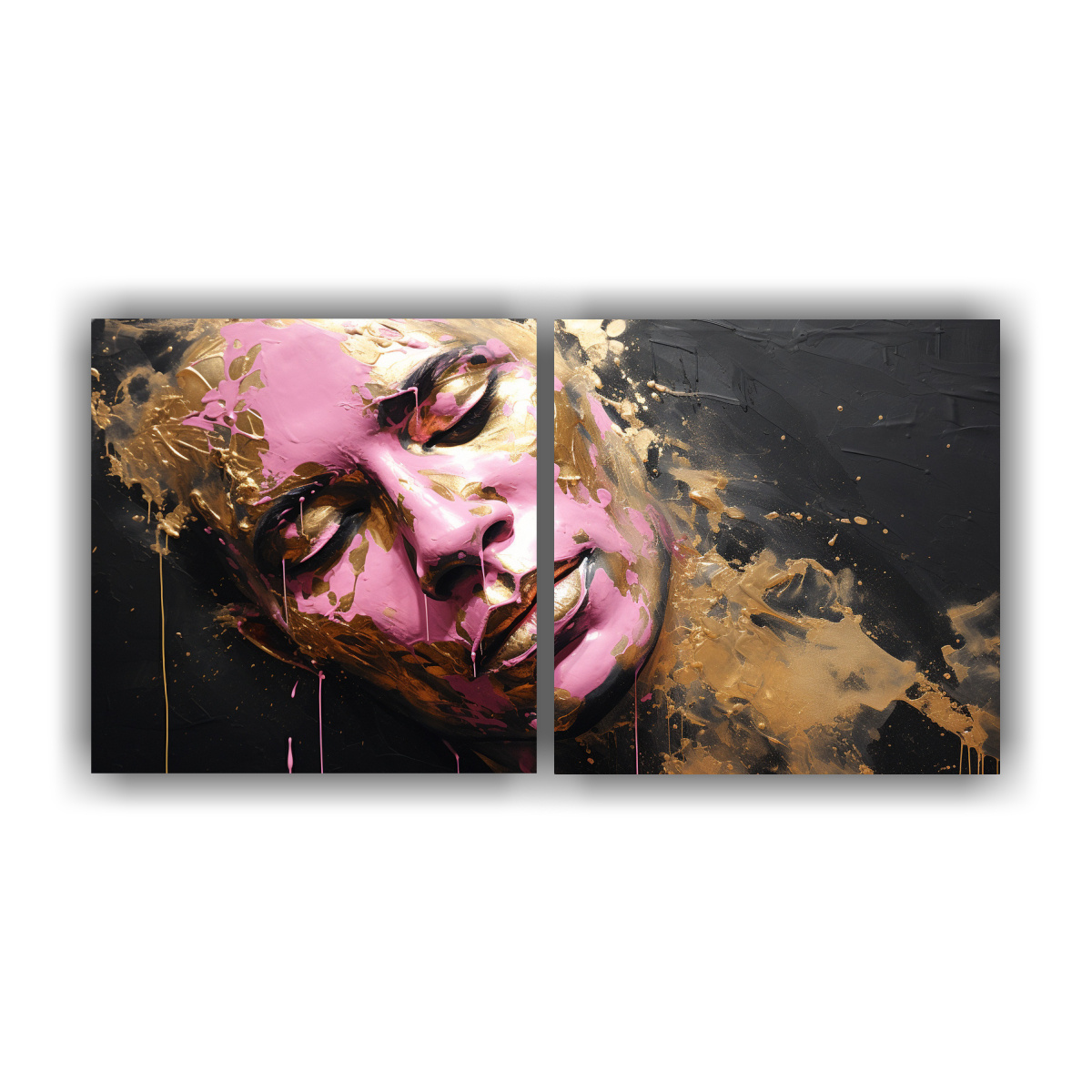 pintura-decorativa-en-lienzo-est-tico-con-contornos-faciales-y-salpicaduras-doradas-y-elementos-rosados-