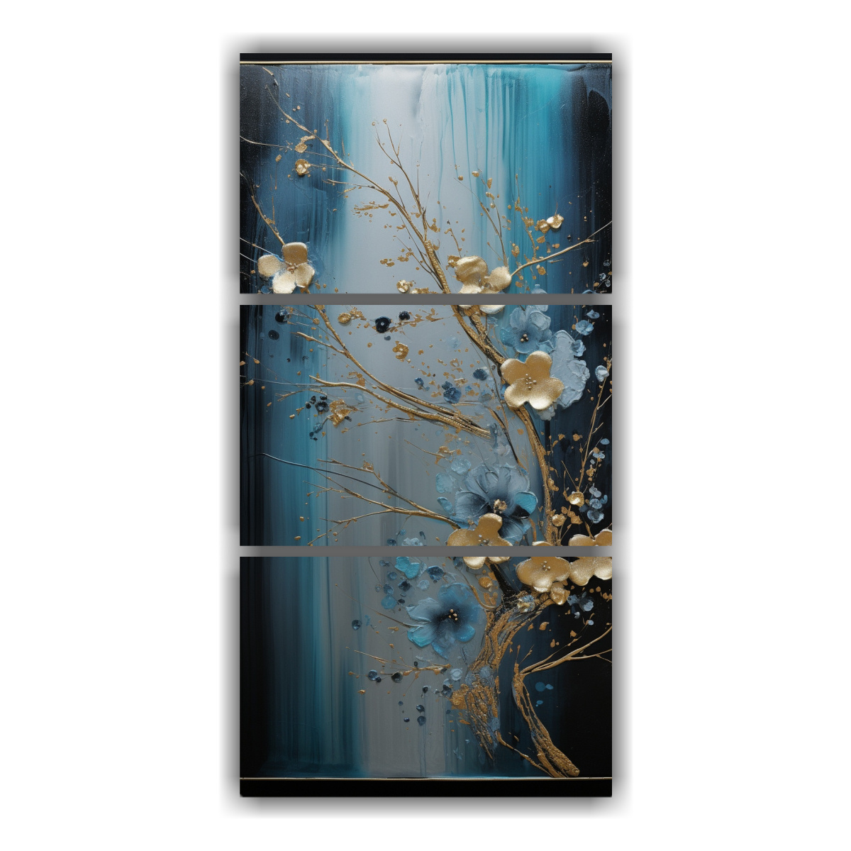 pintura-decorativa-en-negro-y-dorado-estilo-l-nea-equilibrio-visual