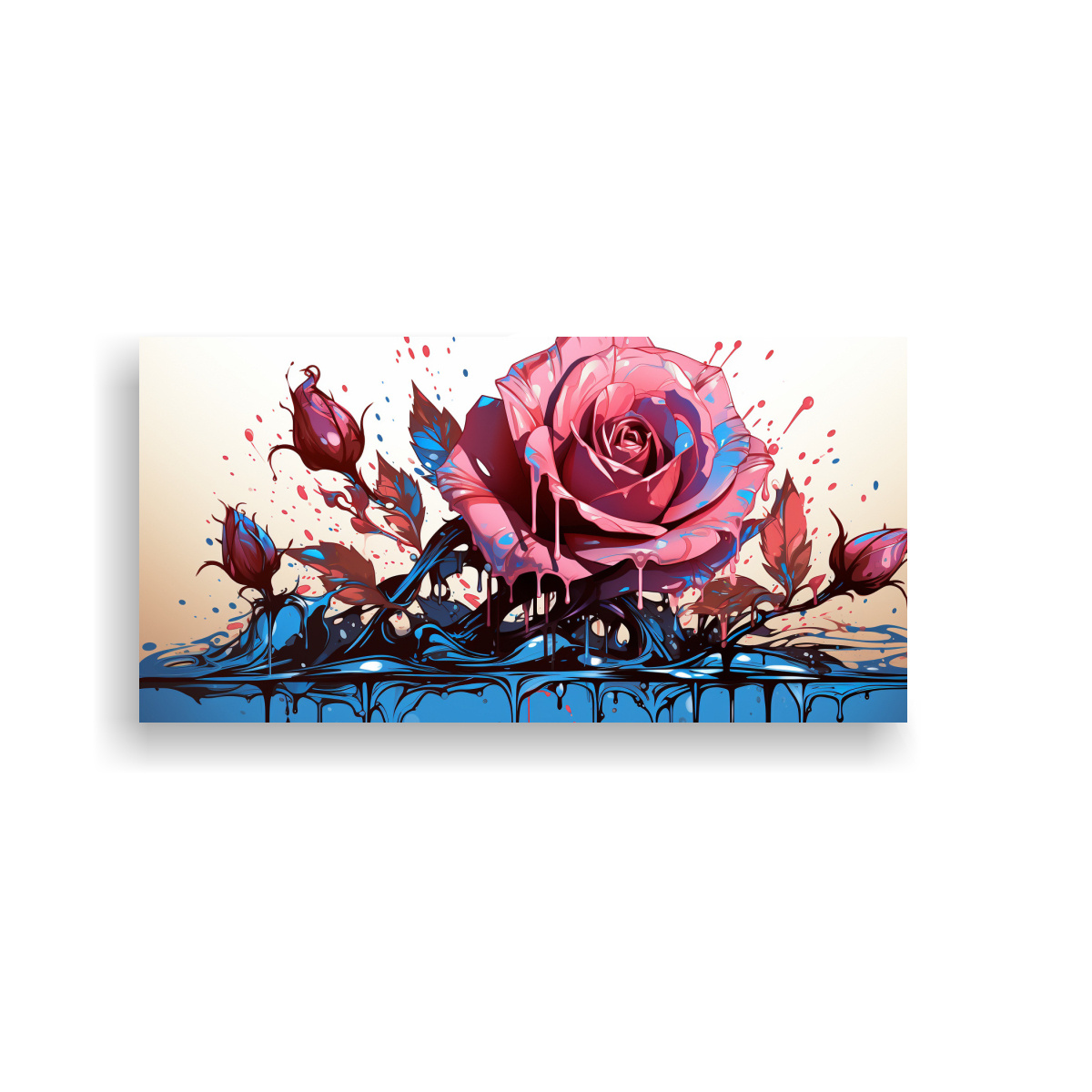 pintura-decorativa-esquema-lienzo-melting-cyan-y-pin-