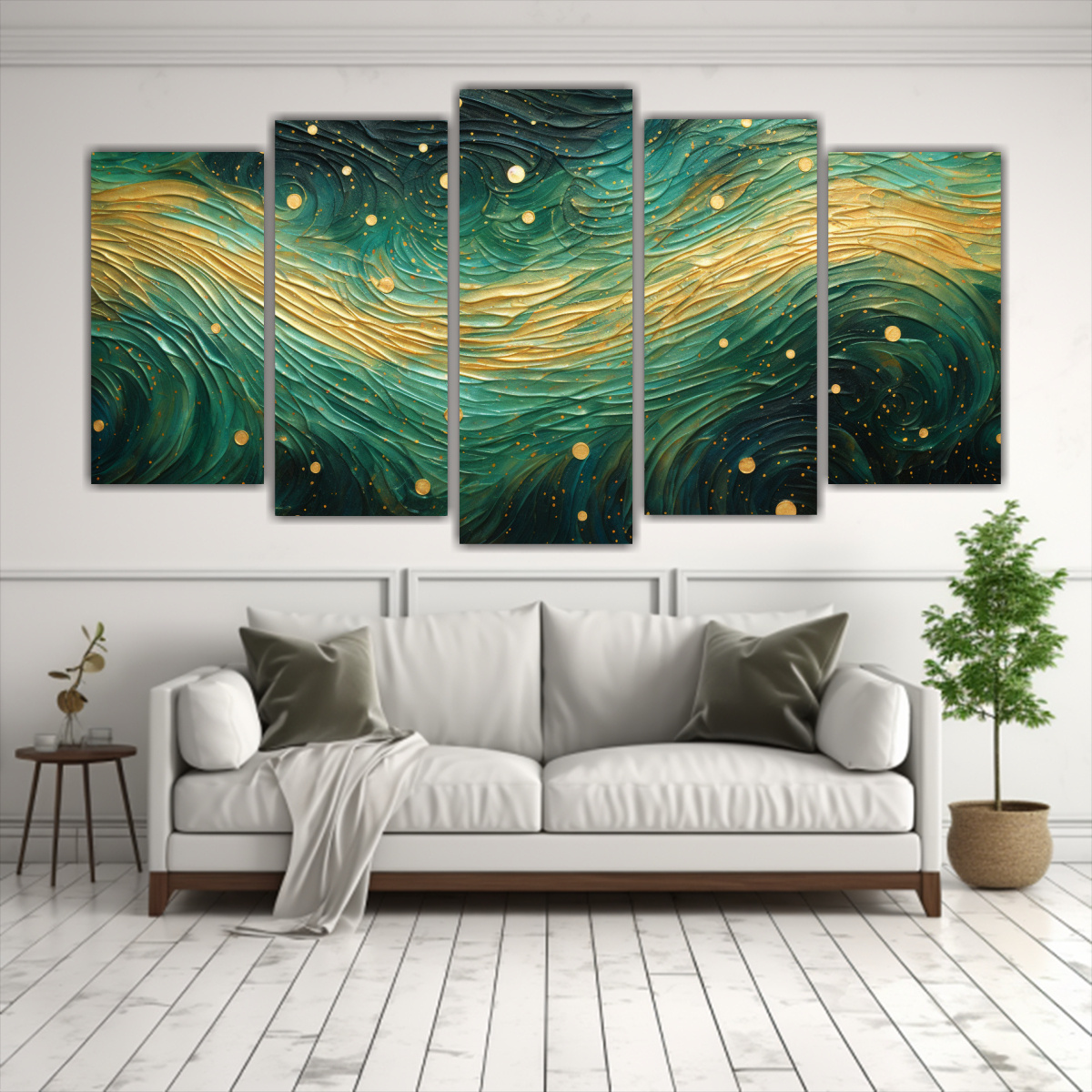 pintura-decorativa-estilo-puntillismo-luminoso-de-dos-cuadros-finas-lineas-relieve-1