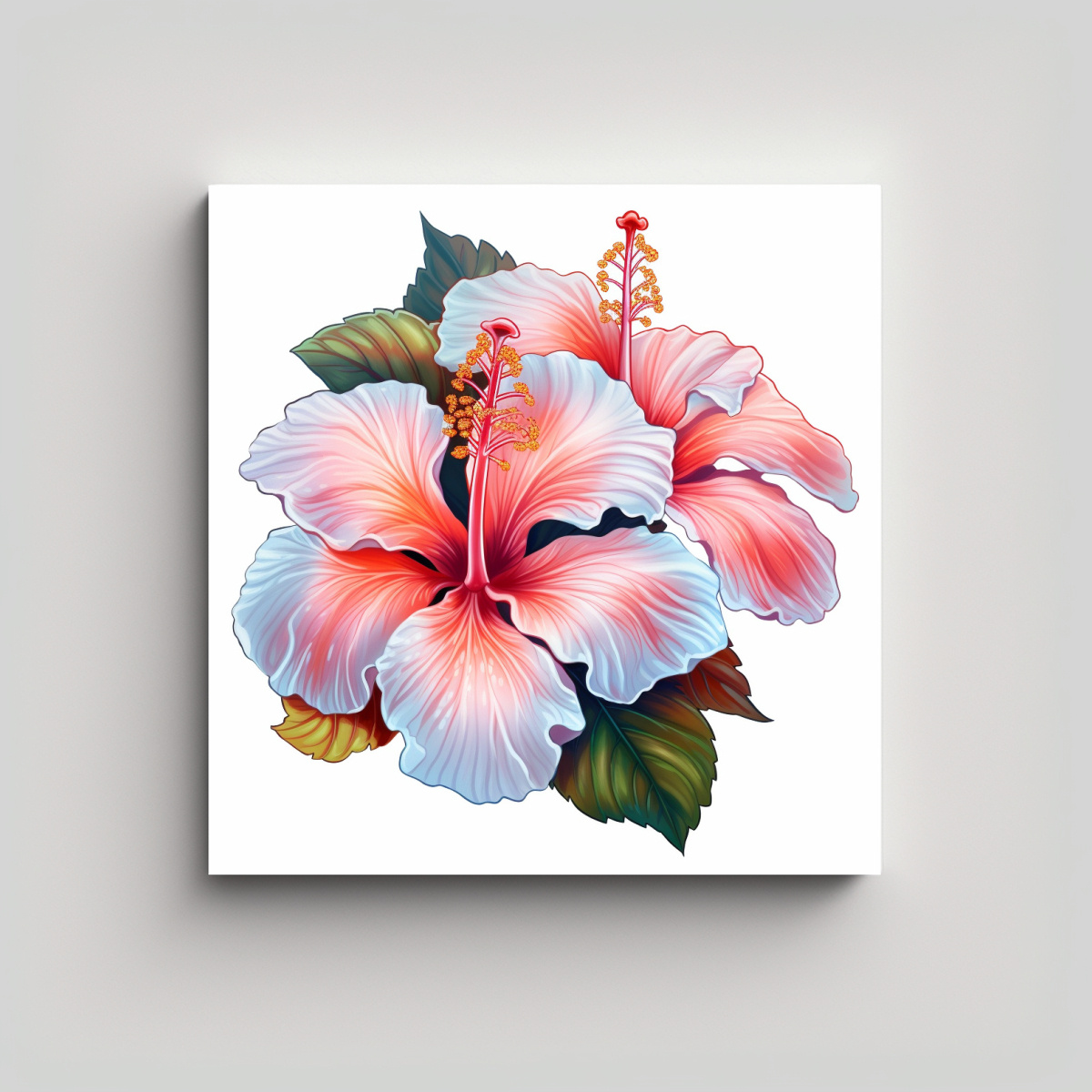 pintura-decorativa-hibiscus-alegre-estilo-charles-adams-alta-calidad