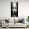 pintura-decorativa-moderna-del-rostro-de-buda-estilo-abstracto-en-plata-y-negro-1