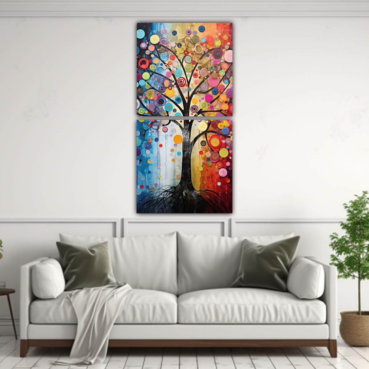 pintura-decorativa-rbol-en-colores-del-arco-ris-y-plata-1