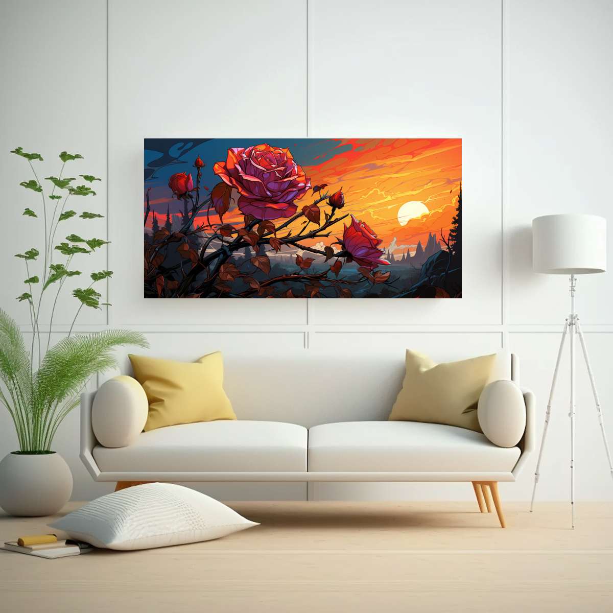 pintura-decorativa-rose-bud-pop-art-con-colores-vibrantes-1