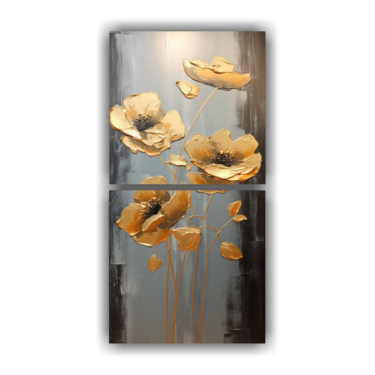 pintura-diptico-movimiento-visual-de-amapolas-doradas-sobre-lienzo-al-estilo-de-decoraci-n