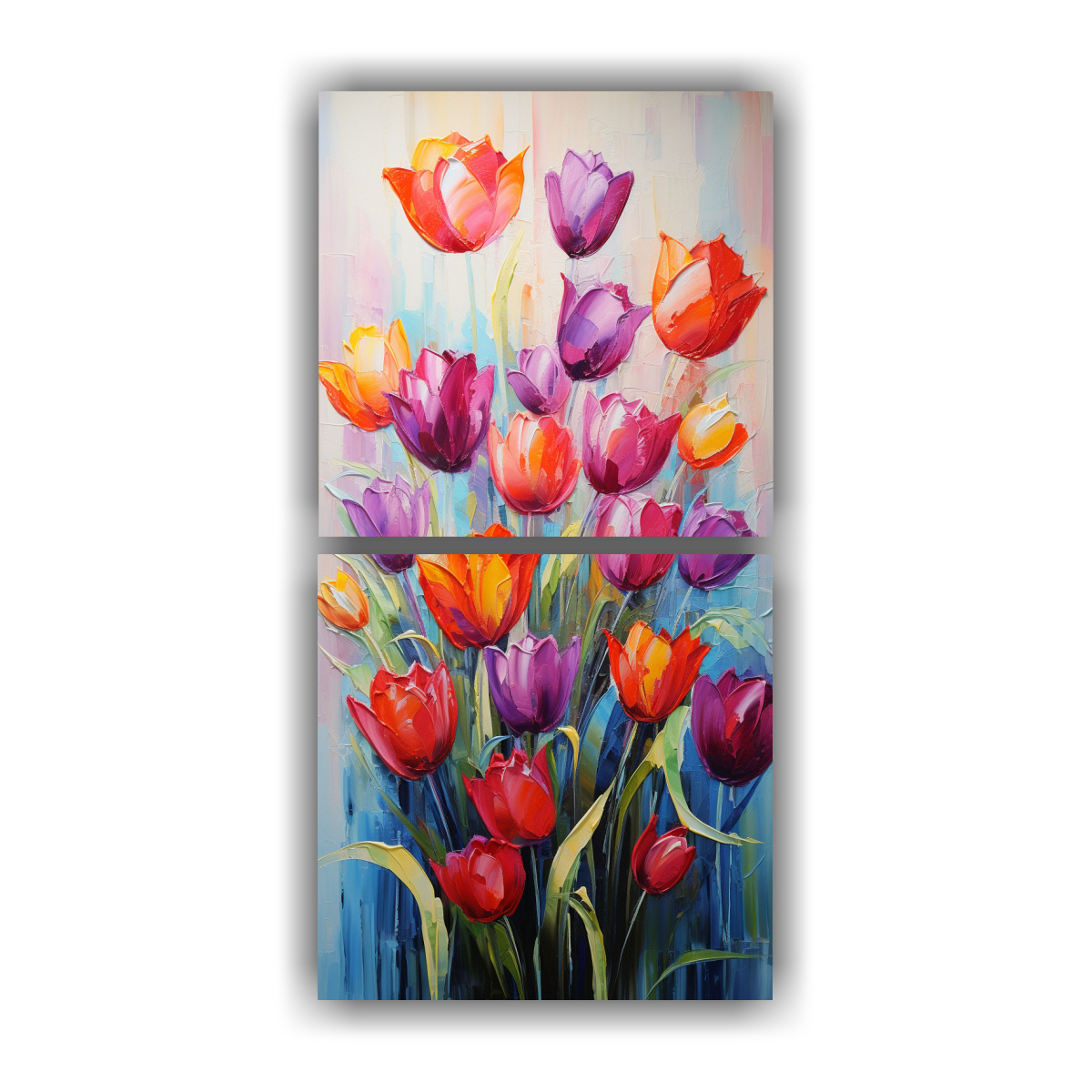 pintura-dos-artes-vertical-tulipanes-de-colores-arco-ris-en-lienzo