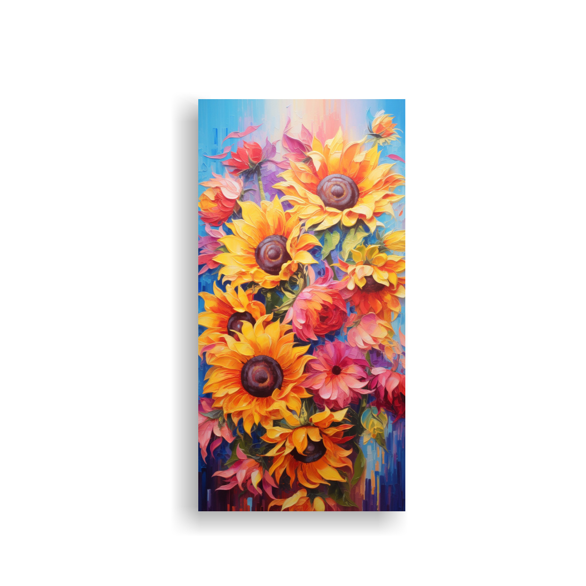 pintura-en-bastidor-colores-del-arco-ris-girasoles-en-hermoso-contraste-en-lienzo
