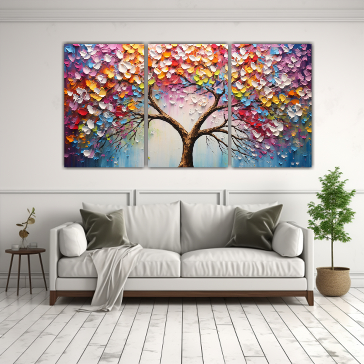 pintura-en-bastidor-con-movimiento-y-equilibrio-en-colores-arco-ris-y-flores-de-cerezo-1