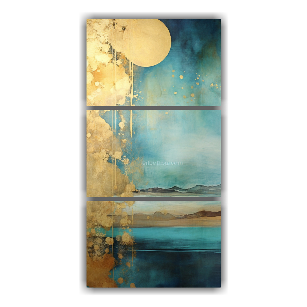 pintura-en-bastidor-de-tonos-nicos-en-oro-y-acuarela-en-decoraciones