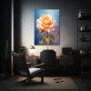 pintura-en-bastidor-rosa-amarilla-sobre-fondo-azul-decoraci-n-de-arte-1