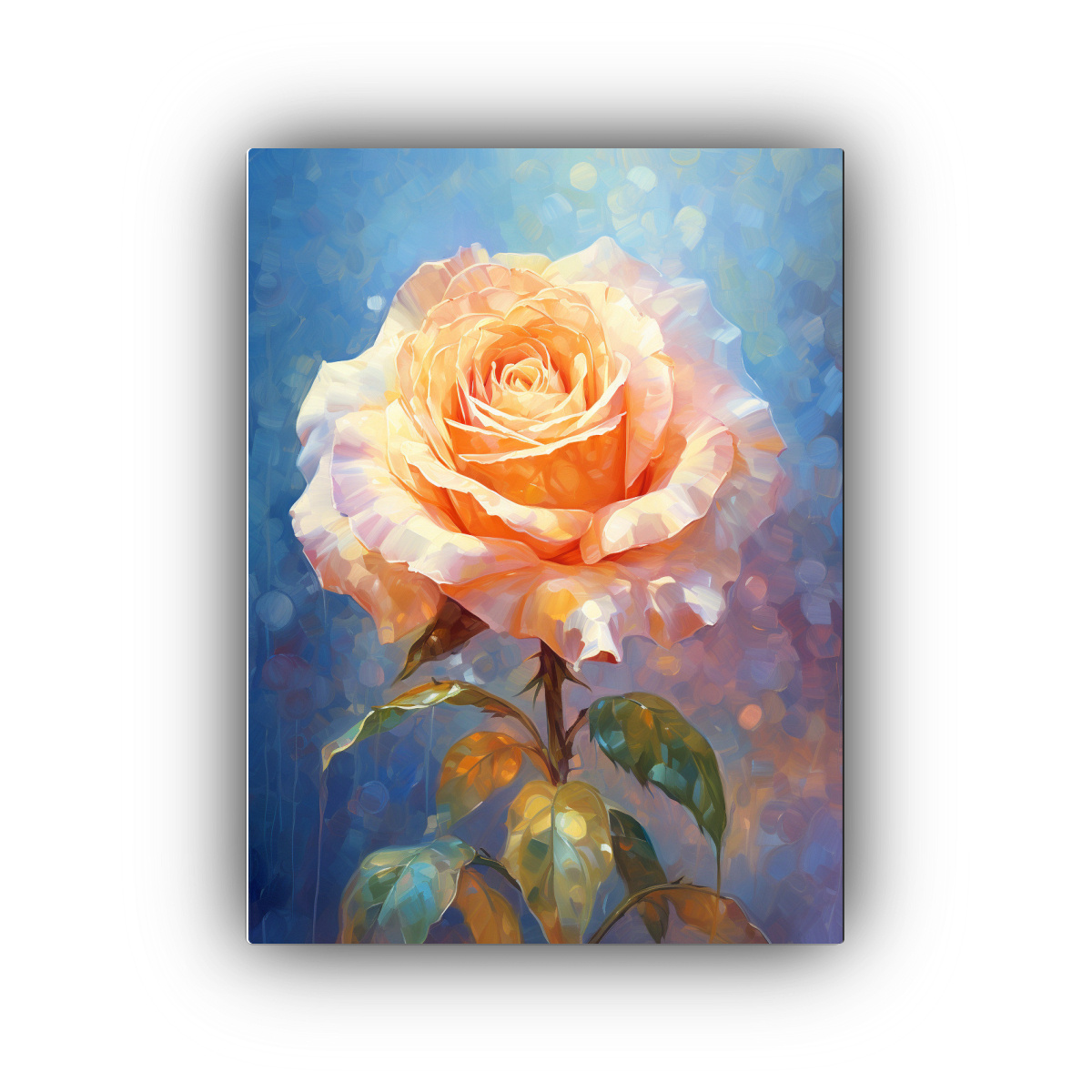 pintura-en-bastidor-rosa-amarilla-sobre-fondo-azul-decoraci-n-de-arte
