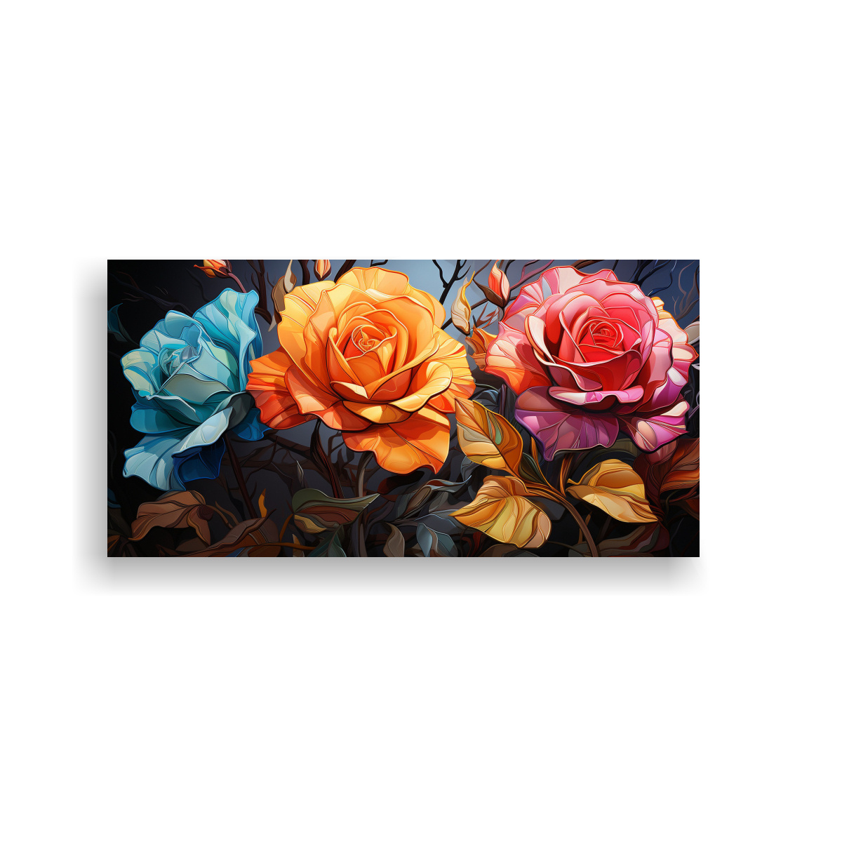 pintura-en-bastidor-rosas-h-bridas-de-t-con-flores-de-arte-pop-de-patr-n-intenso