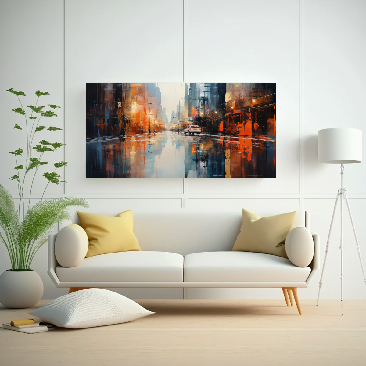 pintura-en-bastidor-urbana-abstracta-con-reflejos-en-la-calle-mojada-por-la-lluvia-1