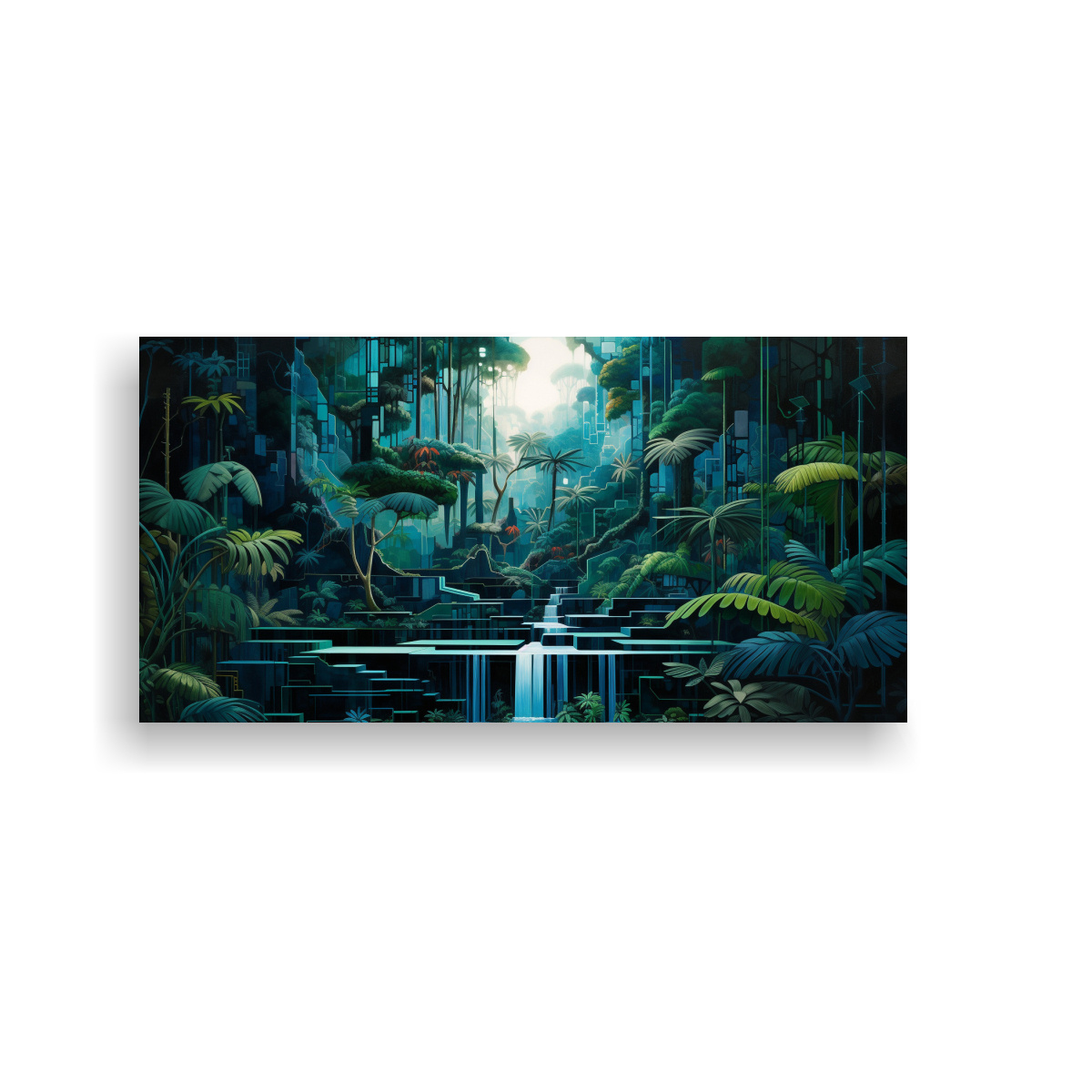 pintura-en-bastidor-vanguardia-geometr-as-azules-y-verdes-en-cascada