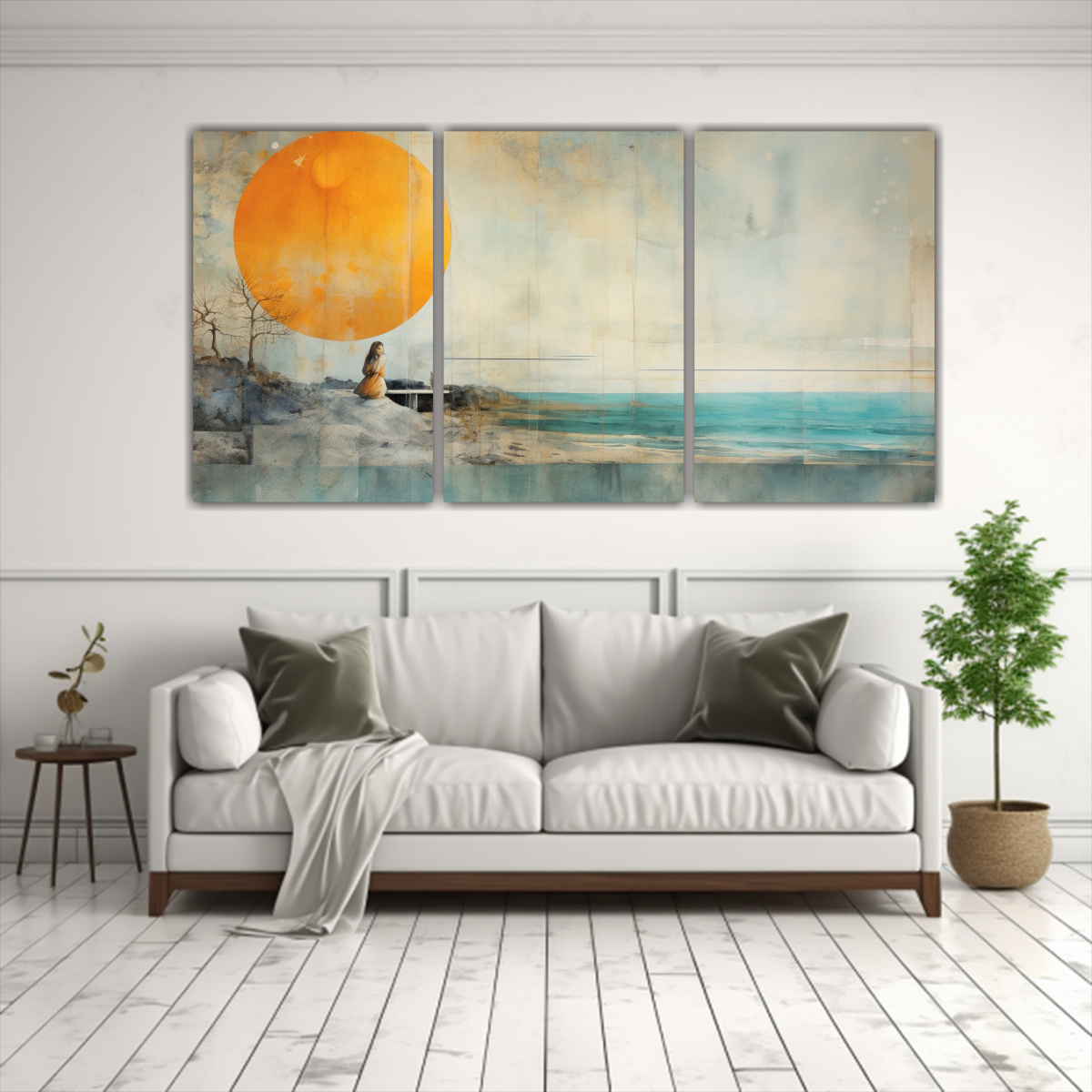 pintura-en-lienzo-c-lidos-elegancia-con-acuarela-naranja-turquesa-y-plateado-1