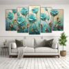 pintura-en-lienzo-de-5-composiciones-vanguardia-impresionante-de-rosas-turquesa-1
