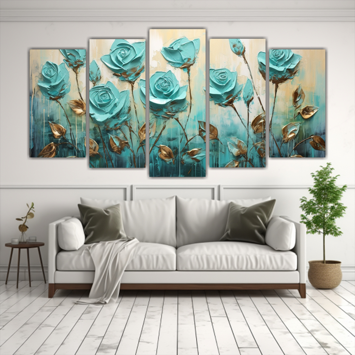 pintura-en-lienzo-de-5-composiciones-vanguardia-impresionante-de-rosas-turquesa-1