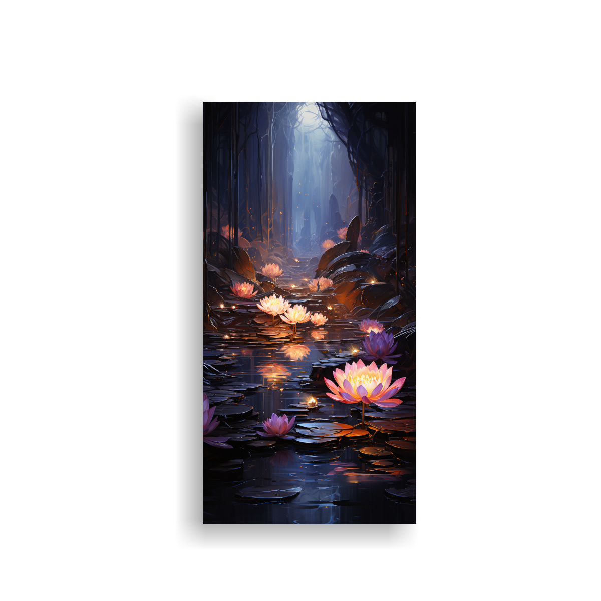 pintura-en-lienzo-de-alta-calidad-lotus-negro-brillante-en-bastidor
