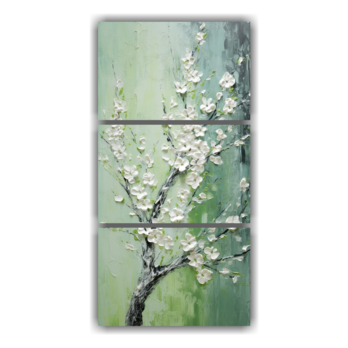 pintura-en-lienzo-de-cerezo-verde-en-detalle-en-la-decoraci-n-de-tres-lienzos-ilustrados