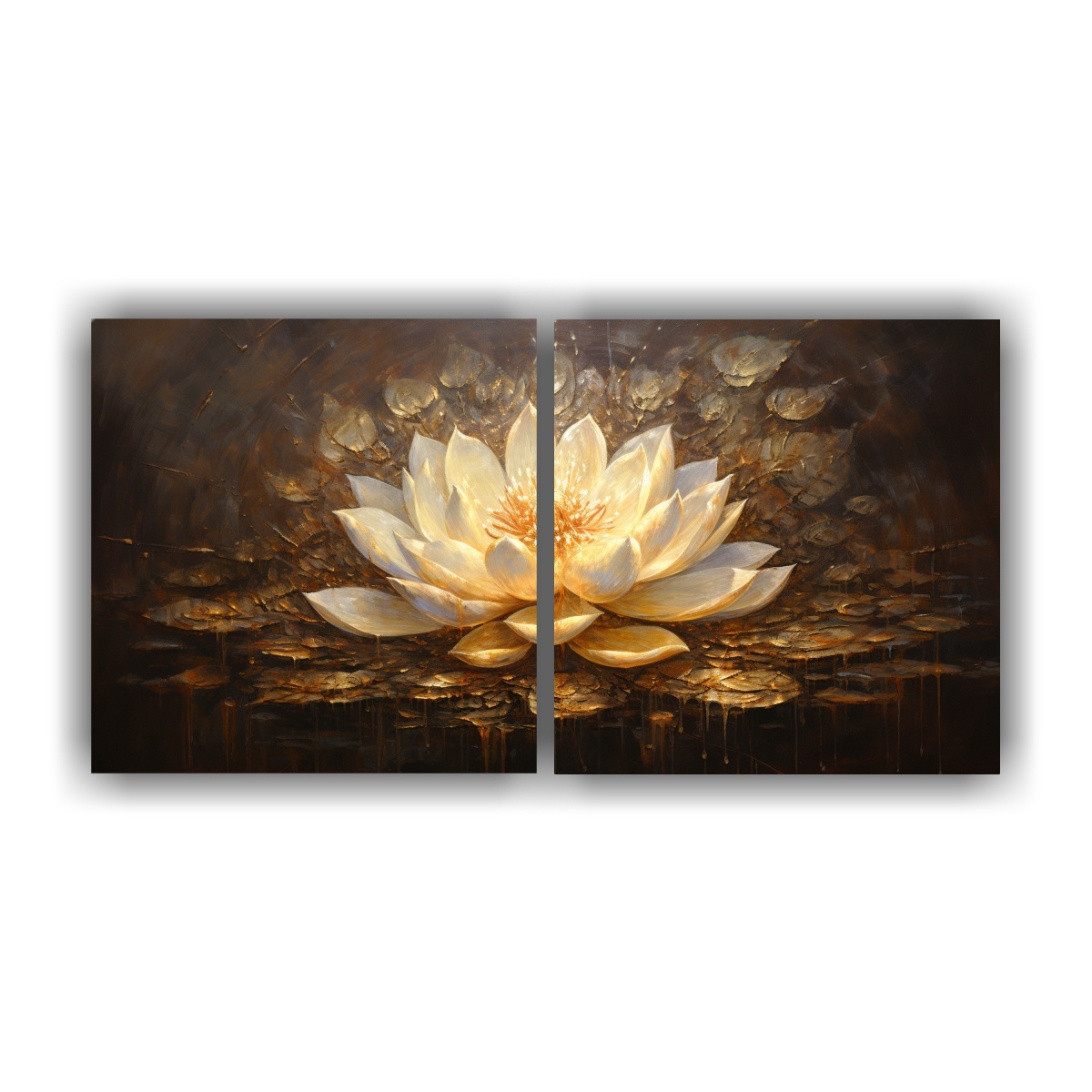 pintura-en-lienzo-de-dos-cuadros-forma-impactante-de-un-loto-dorado-en-el-estilo-de-g