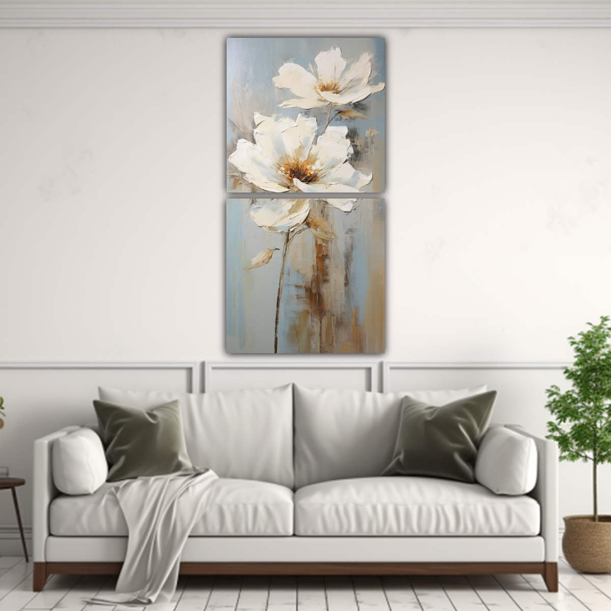 pintura-en-lienzo-de-flor-blanca-estilo-acuarela-en-el-espacio-1