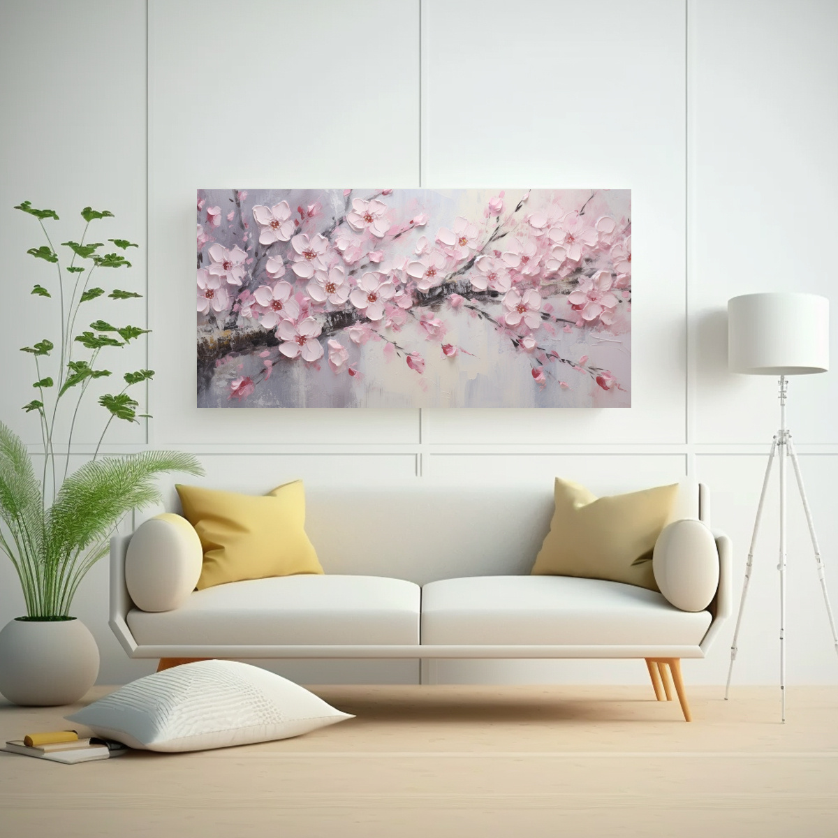 pintura-en-lienzo-de-flores-de-cerezo-rosa-con-elegante-patron-intenso-en-canva-1