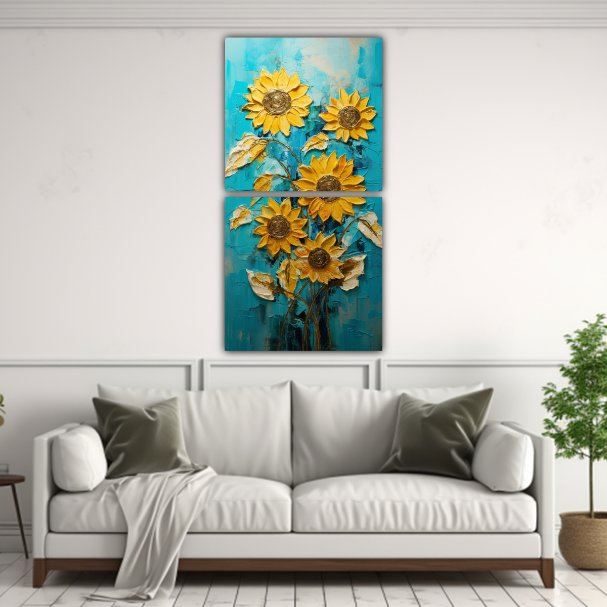 pintura-en-lienzo-de-girasoles-intensos-y-finas-l-neas-turquesa-en-la-decoraci-n-1-1