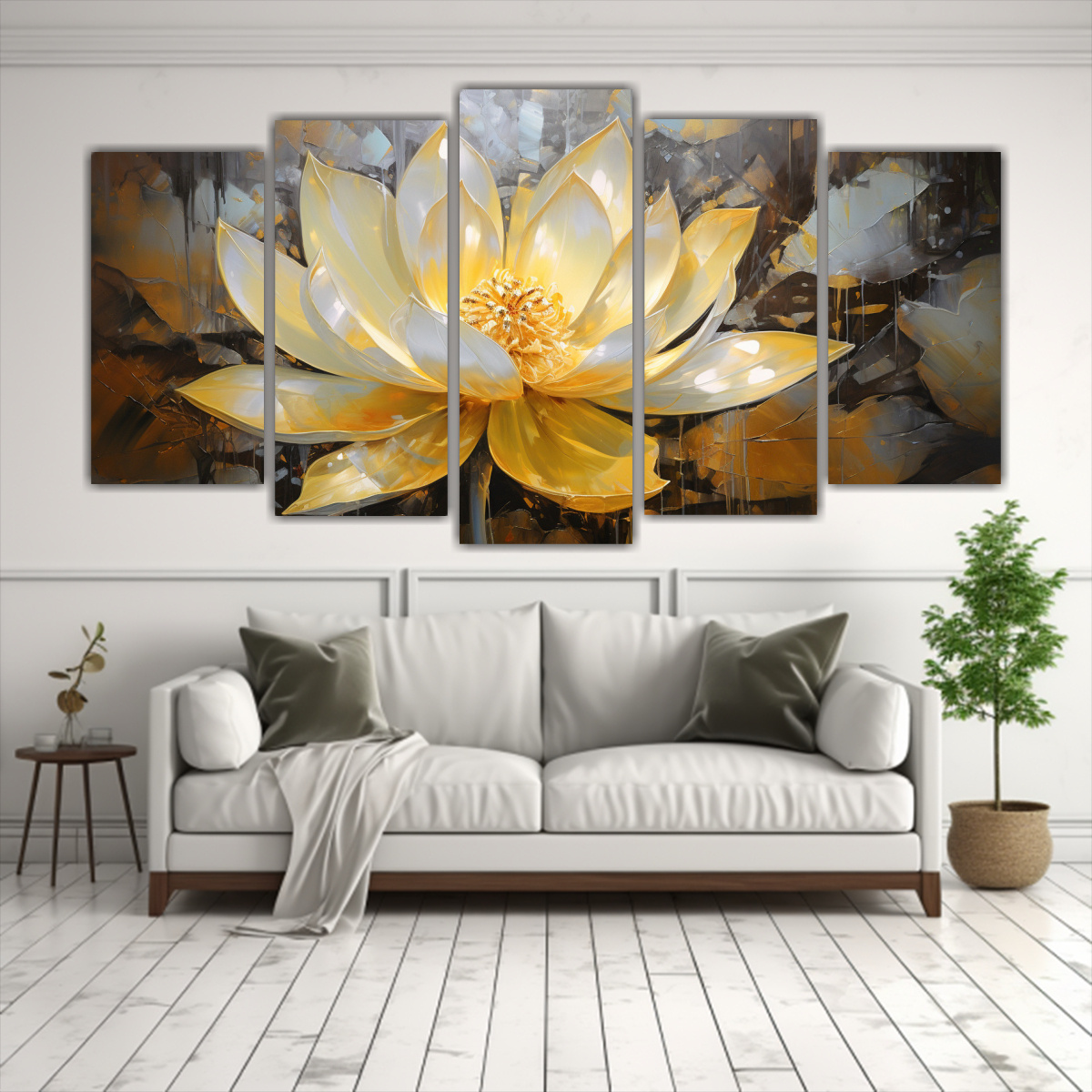 pintura-en-lienzo-de-loto-amarillo-estilo-decorativo-de-cinco-cuadros-a-dimensiones-de-colores-1-1