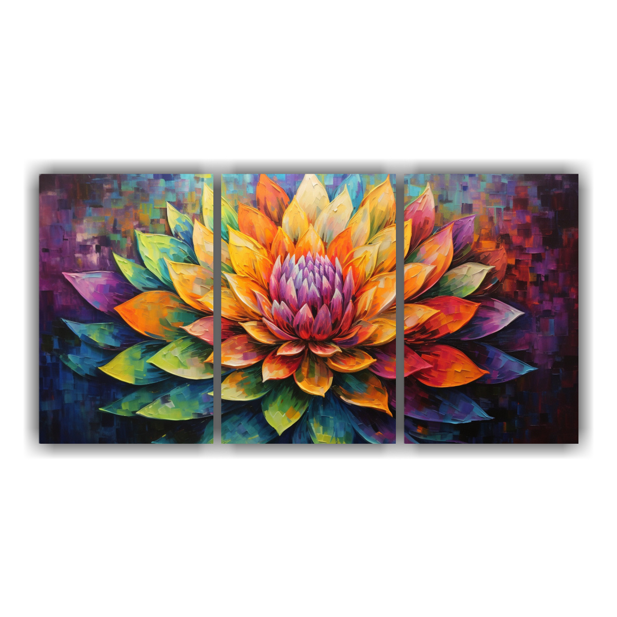 pintura-en-lienzo-de-loto-de-colores-del-arco-iris-para-decoraci-n-